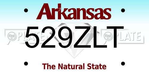 529ZLT Arkansas License Plate