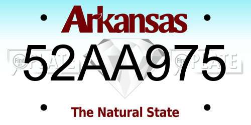 52AA975 Arkansas License Plate