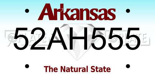 52AH555 Arkansas License Plate
