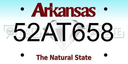 52AT658 Arkansas License Plate