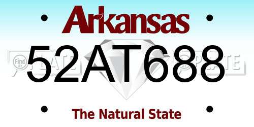 52AT688 Arkansas License Plate