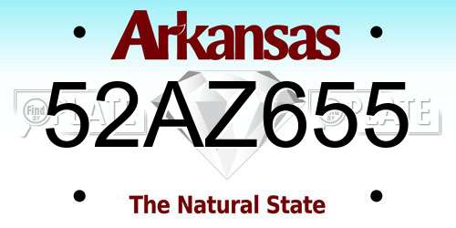 52AZ655 Arkansas License Plate