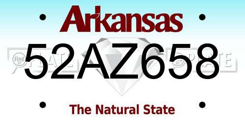 52AZ658 Arkansas License Plate