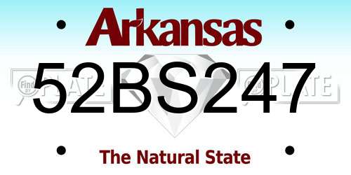 52BS247 Arkansas License Plate