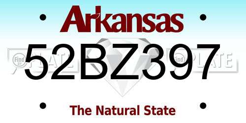 52BZ397 Arkansas License Plate