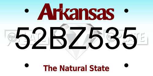 52BZ535 Arkansas License Plate
