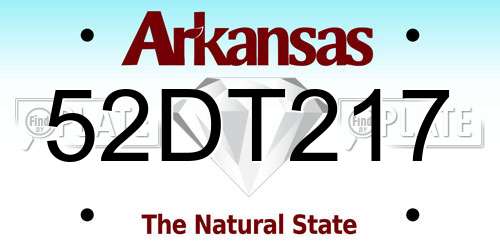 52DT217 Arkansas License Plate