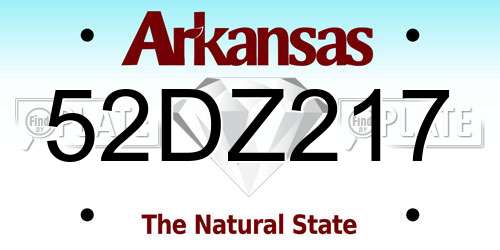 52DZ217 Arkansas License Plate