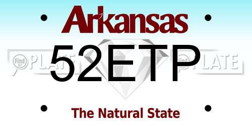 52ETP Arkansas License Plate