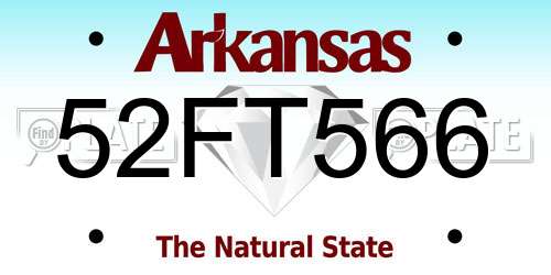 52FT566 Arkansas License Plate