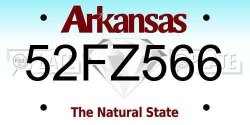 52FZ566 Arkansas License Plate