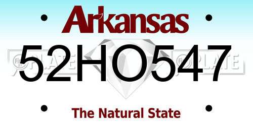 52HO547 Arkansas License Plate