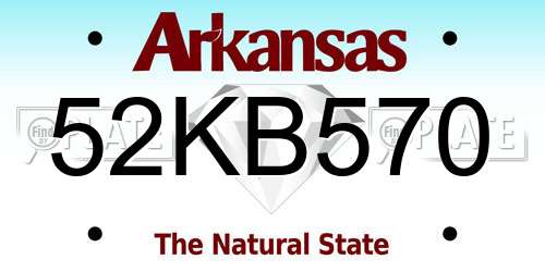 52KB570 Arkansas License Plate