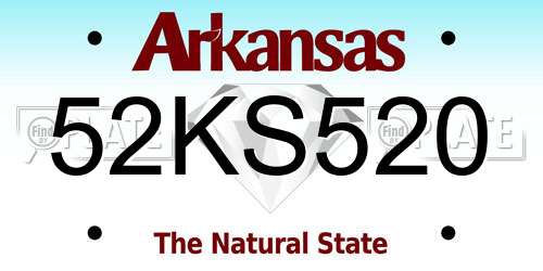 52KS520 Arkansas License Plate