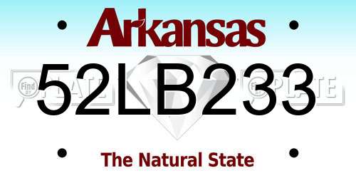 52LB233 Arkansas License Plate
