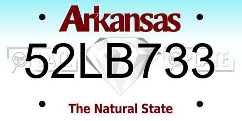 52LB733 Arkansas License Plate