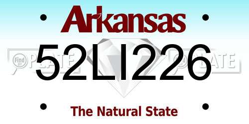 52LI226 Arkansas License Plate