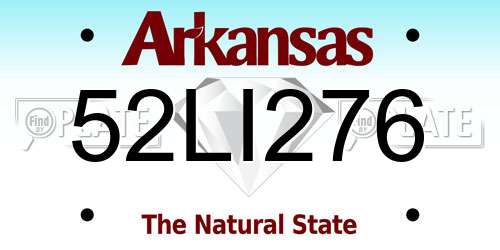 52LI276 Arkansas License Plate
