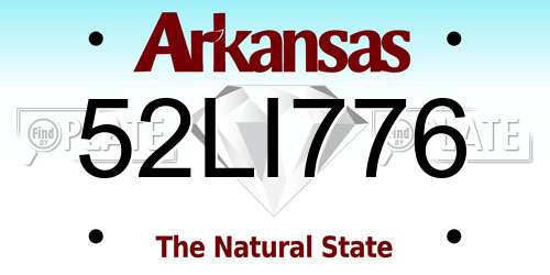 52LI776 Arkansas License Plate