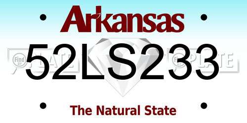 52LS233 Arkansas License Plate