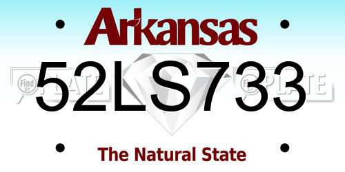 52LS733 Arkansas License Plate