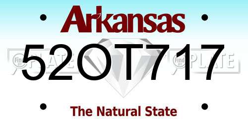 52OT717 Arkansas License Plate