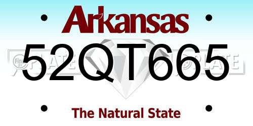 52QT665 Arkansas License Plate