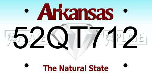 52QT712 Arkansas License Plate