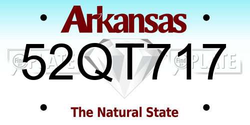 52QT717 Arkansas License Plate