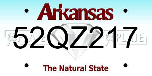 52QZ217 Arkansas License Plate