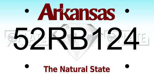 52RB124 Arkansas License Plate