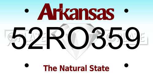 52RO359 Arkansas License Plate