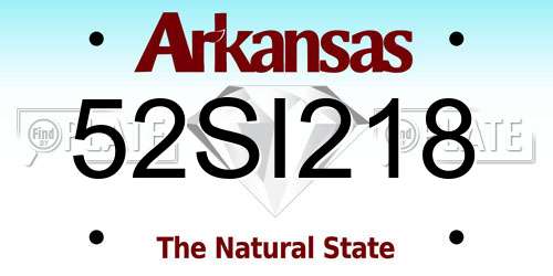 52SI218 Arkansas License Plate