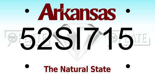 52SI715 Arkansas License Plate