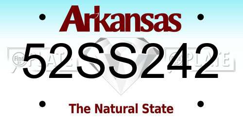 52SS242 Arkansas License Plate