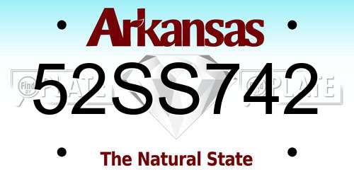 52SS742 Arkansas License Plate