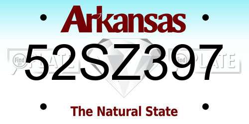 52SZ397 Arkansas License Plate