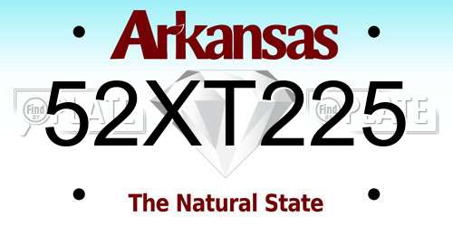 52XT225 Arkansas License Plate
