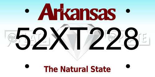 52XT228 Arkansas License Plate