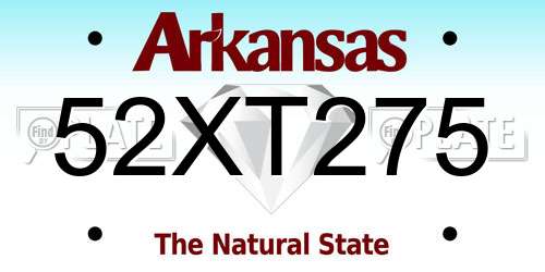 52XT275 Arkansas License Plate