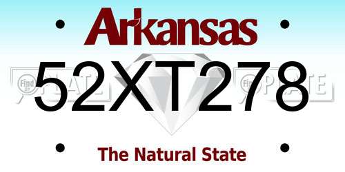 52XT278 Arkansas License Plate