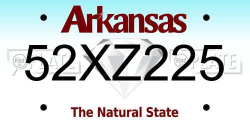 52XZ225 Arkansas License Plate