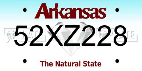 52XZ228 Arkansas License Plate