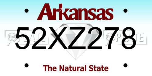 52XZ278 Arkansas License Plate