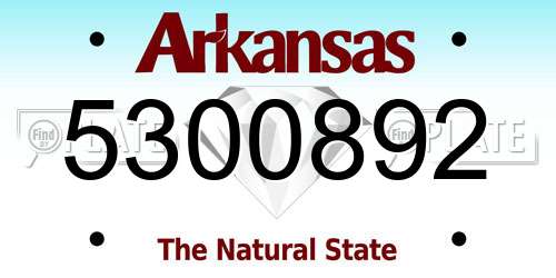 5300892 Arkansas License Plate