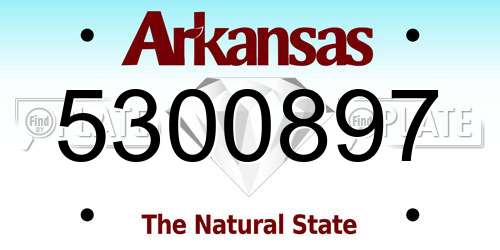 5300897 Arkansas License Plate