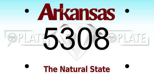 5308 Arkansas License Plate