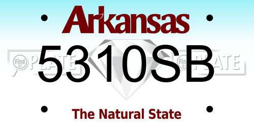 5310SB Arkansas License Plate