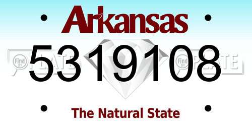 5319108 Arkansas License Plate