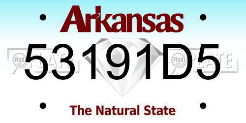 53191D5 Arkansas License Plate